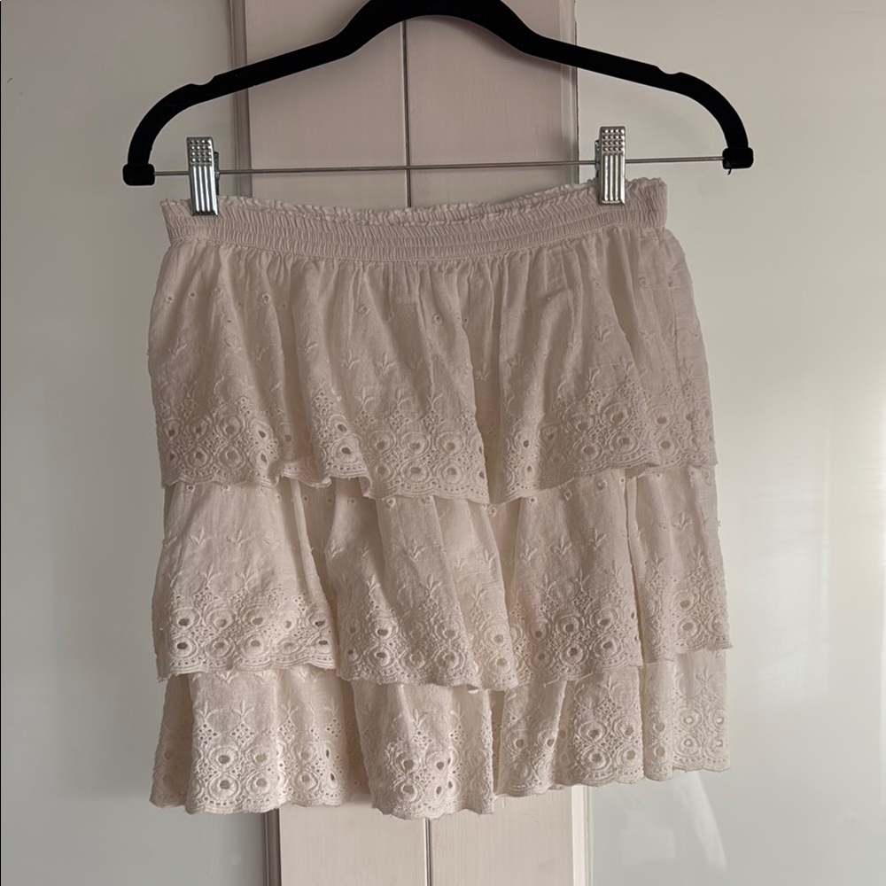 House of Harlow 1960 Cream Bubble Mini Skirt